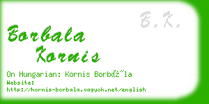 borbala kornis business card